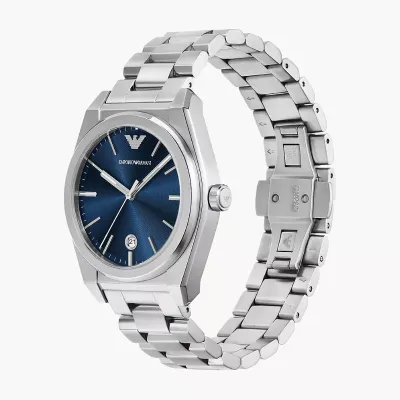 Emporio Armani Silver Tone Federico Silver blue Watch